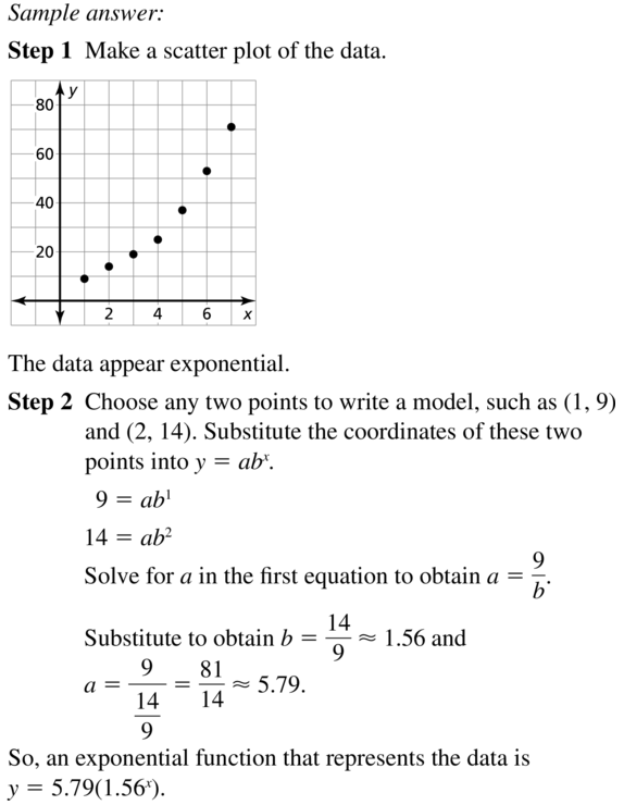 Big Ideas Math Algebra 2 Answers Chapter 6 Exponential and Logarithmic Functions 6.7 a 19