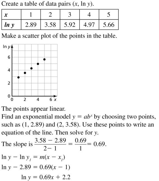 Big Ideas Math Algebra 2 Answers Chapter 6 Exponential and Logarithmic Functions 6.7 a 27.1