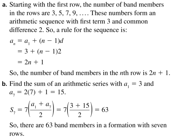 Big Ideas Math Algebra 2 Answers Chapter 8 Sequences and Series 8.2 a 55