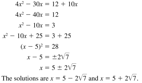 Big Ideas Math Algebra 2 Solutions Chapter 3 Quadratic Equations and Complex Numbers 3.3 a 35