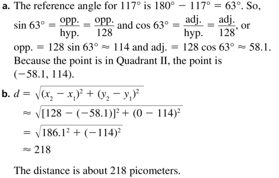 Big Ideas Math Algebra 2 Solutions Chapter 9 Trigonometric Ratios and Functions 9.3 a 47