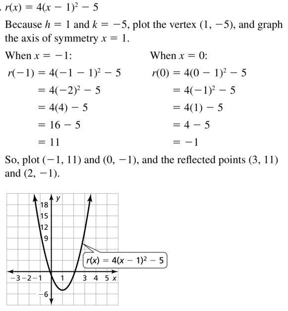 Big Ideas Math Answer Key Algebra 1 Chapter 8 Graphing Quadratic Functions 8.4 a 41.1