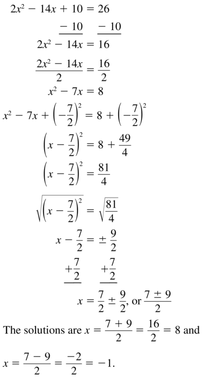 Big Ideas Math Answer Key Algebra 1 Chapter 9 Solving Quadratic Equations 9.4 a 31