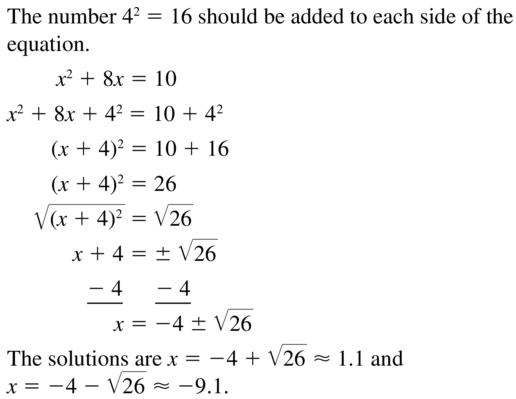 Big Ideas Math Answer Key Algebra 1 Chapter 9 Solving Quadratic Equations 9.4 a 33