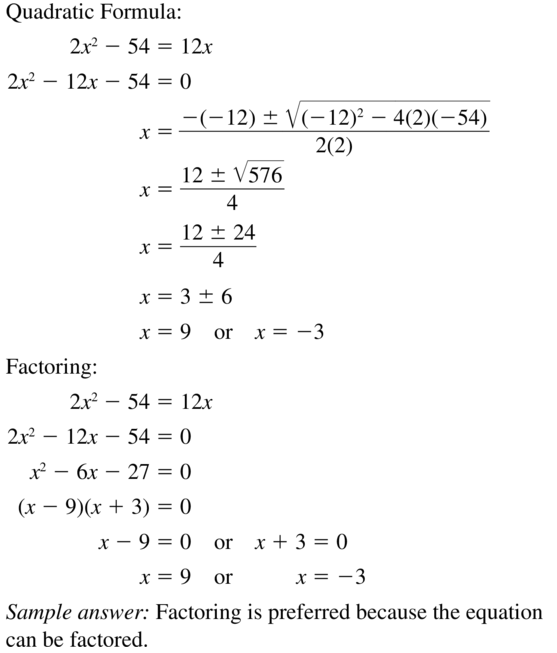 Big Ideas Math Answer Key Algebra 2 Chapter 3 Quadratic Equations and Complex Numbers 3.4 a 49