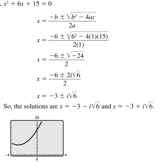 Big Ideas Math Answer Key Algebra 2 Chapter 3 Quadratic Equations and Complex Numbers 3.4 a 7