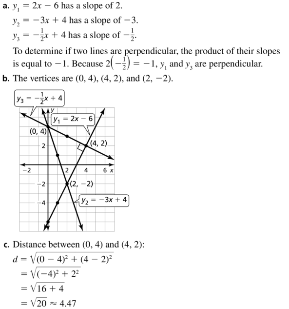 Big Ideas Math Answer Key Geometry Chapter 1 Basics of Geometry 1.4 a 33.1