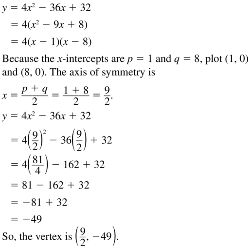 Big Ideas Math Answers Algebra 1 Chapter 8 Graphing Quadratic Functions 8.5 a 19.1