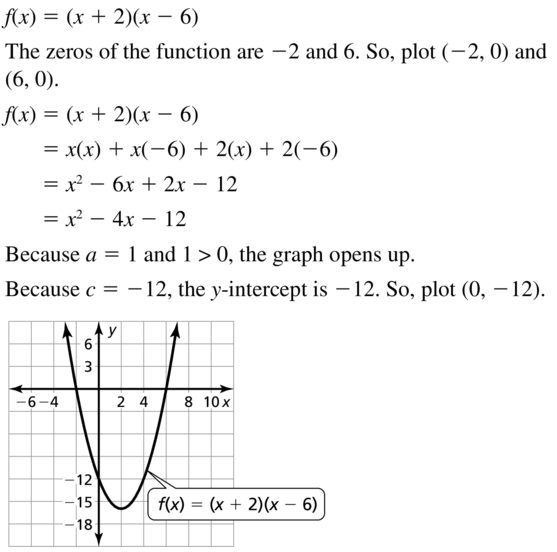 Big Ideas Math Answers Algebra 1 Chapter 8 Graphing Quadratic Functions 8.5 a 37