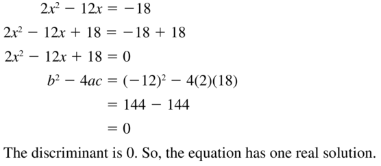 Big Ideas Math Answers Algebra 1 Chapter 9 Solving Quadratic Equations 9.5 a 27
