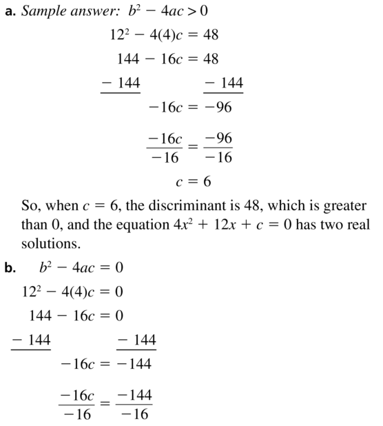 Big Ideas Math Answers Algebra 1 Chapter 9 Solving Quadratic Equations 9.5 a 59.1