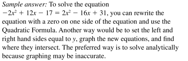 Big Ideas Math Answers Algebra 2 Chapter 3 Quadratic Equations and Complex Numbers 3.5 a 55