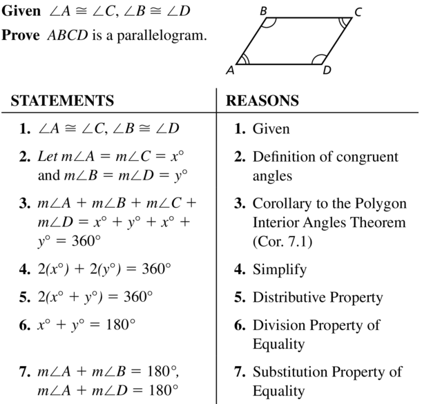 Big Ideas Math Geometry Answer Key Chapter 7 Quadrilaterals and Other Polygons 7.3 a 39.1
