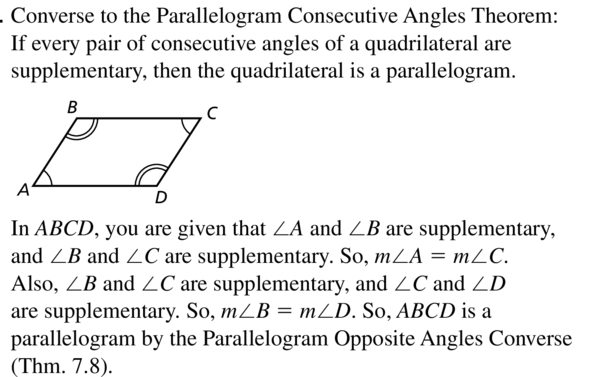 Big Ideas Math Geometry Answer Key Chapter 7 Quadrilaterals and Other Polygons 7.3 a 47