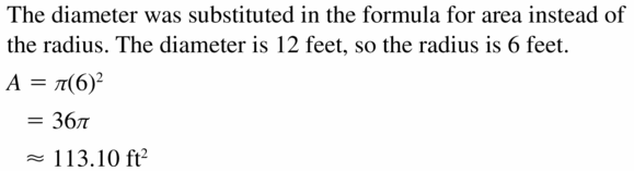 Big Ideas Math Geometry Answers Chapter 11 Circumference, Area, and Volume 11.2 Ques 19