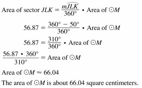 Big Ideas Math Geometry Answers Chapter 11 Circumference, Area, and Volume 11.2 Ques 21