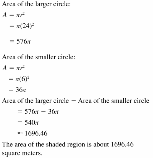 Big Ideas Math Geometry Answers Chapter 11 Circumference, Area, and Volume 11.2 Ques 23