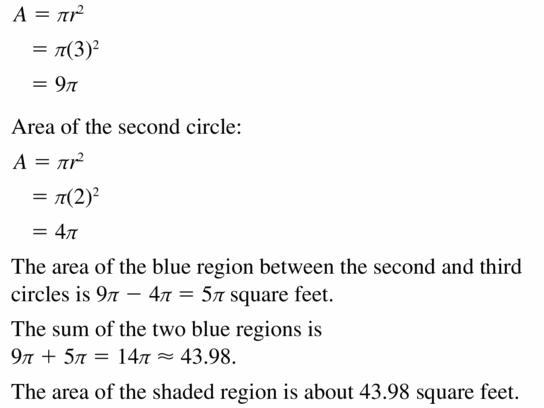 Big Ideas Math Geometry Answers Chapter 11 Circumference, Area, and Volume 11.2 Ques 25.2