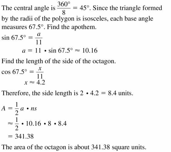 Big Ideas Math Geometry Answers Chapter 11 Circumference, Area, and Volume 11.3 Ques 23