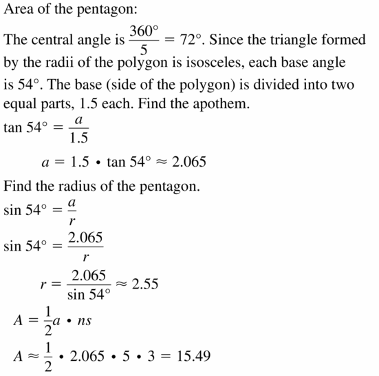 Big Ideas Math Geometry Answers Chapter 11 Circumference, Area, and Volume 11.6 Ques 23.1