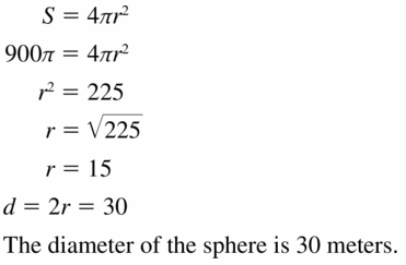 Big Ideas Math Geometry Answers Chapter 11 Circumference, Area, and Volume 11.8 Ques 9