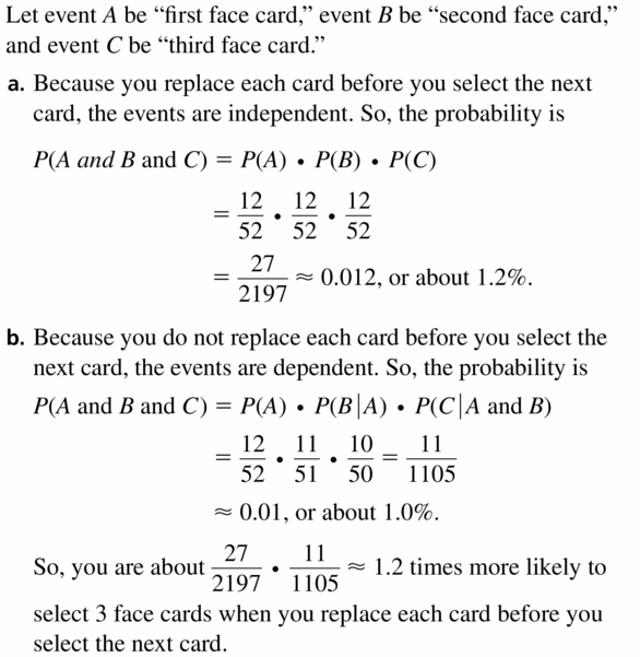 Big Ideas Math Geometry Answers Chapter 12 Probability 12.2 Qu 19