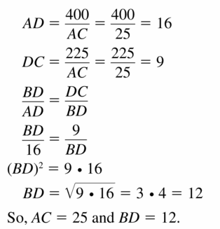 Big Ideas Math Geometry Answers Chapter 9 Right Triangles and Trigonometry 9.3 Ans 37.2