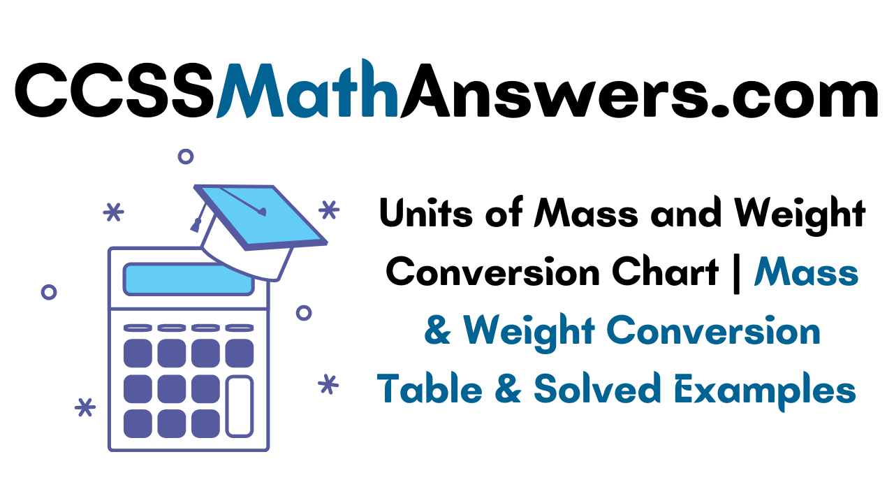 Units of Mass and Weight Conversion Chart