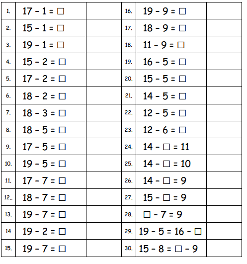 Engage NY Math 1st Grade Module 3 Lesson 11 Sprint Answer Key 1