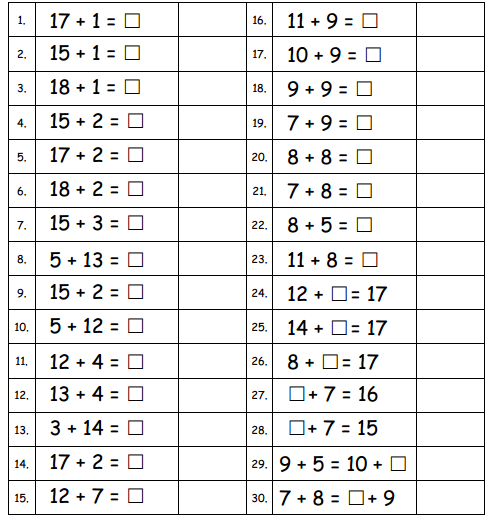 Engage NY Math 1st Grade Module 3 Lesson 7 Sprint Answer Key 1