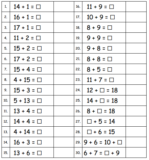 Engage NY Math 1st Grade Module 3 Lesson 7 Sprint Answer Key 2