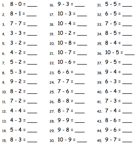 Engage NY Math 1st Grade Module 4 Lesson 8 Core Subtraction Fluency Review Answer Key 1