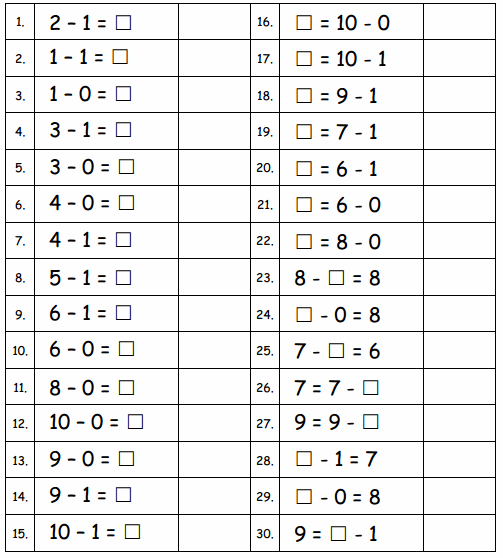Eureka Math Grade 1 Module 1 Lesson 34 Sprint Answer Key 1