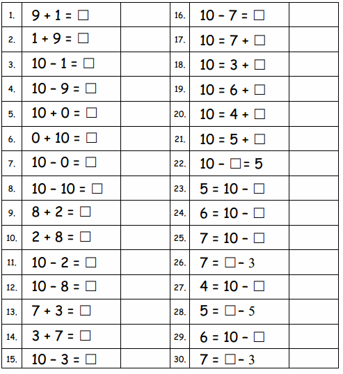 Eureka Math Grade 1 Module 1 Lesson 37 Sprint Answer Key 1