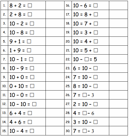 Eureka Math Grade 1 Module 1 Lesson 37 Sprint Answer Key 2