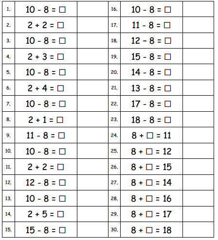 Eureka Math Grade 1 Module 2 Lesson 20 Sprint Answer Key 1