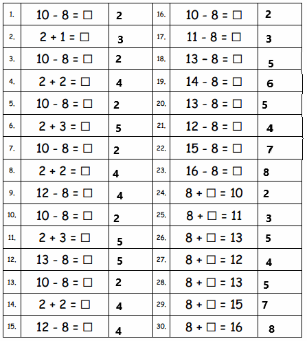 Eureka-Math-Grade-1-Module-2-Lesson-20-Sprint-Answer-Key-2
