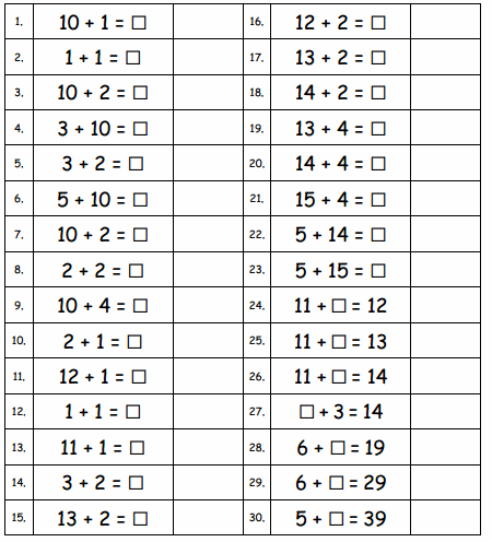 Eureka Math Grade 1 Module 2 Lesson 28 Sprint Answer Key 2