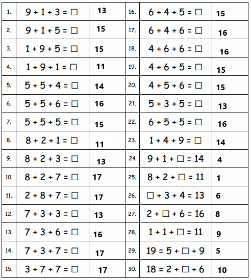 Eureka-Math-Grade-1-Module-2-Lesson-4-Sprint-Answer-Key-1