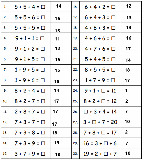 Eureka-Math-Grade-1-Module-2-Lesson-4-Sprint-Answer-Key-2