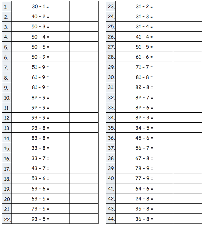 Eureka Math Grade 2 Module 4 Lesson 30 Sprint Answer Key 1