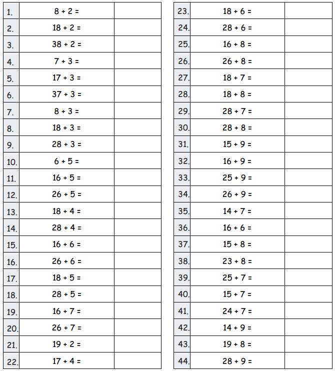 Eureka Math Grade 2 Module 5 Lesson 10 Sprint Answer Key 1