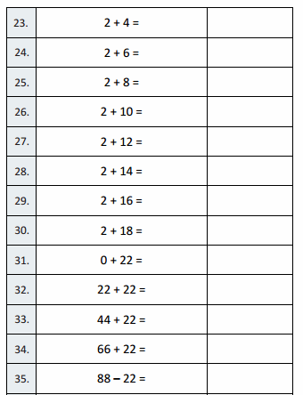 Eureka Math Grade 3 Module 1 Lesson 2 Sprint Answer Key 22