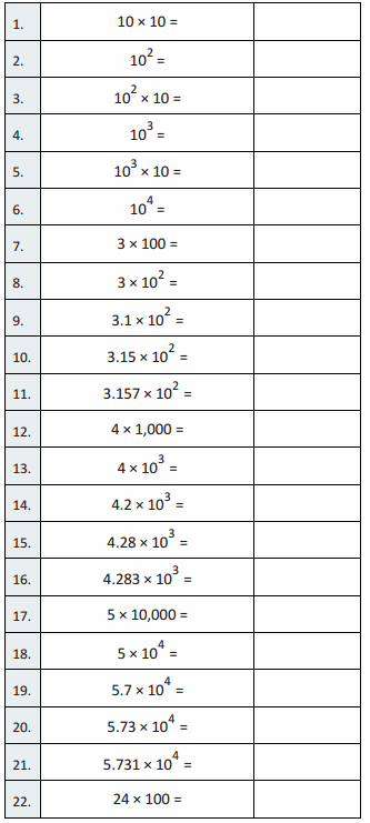 Eureka Math Grade 5 Module 1 Lesson 15 Sprint Answer Key 1
