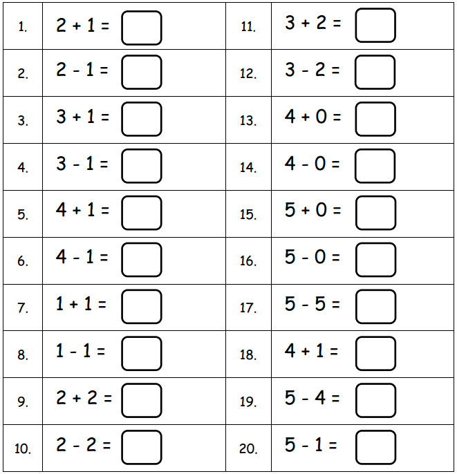 Eureka Math Kindergarten Module 6 Lesson 2 Core Fluency Sprint C Answer Key 5