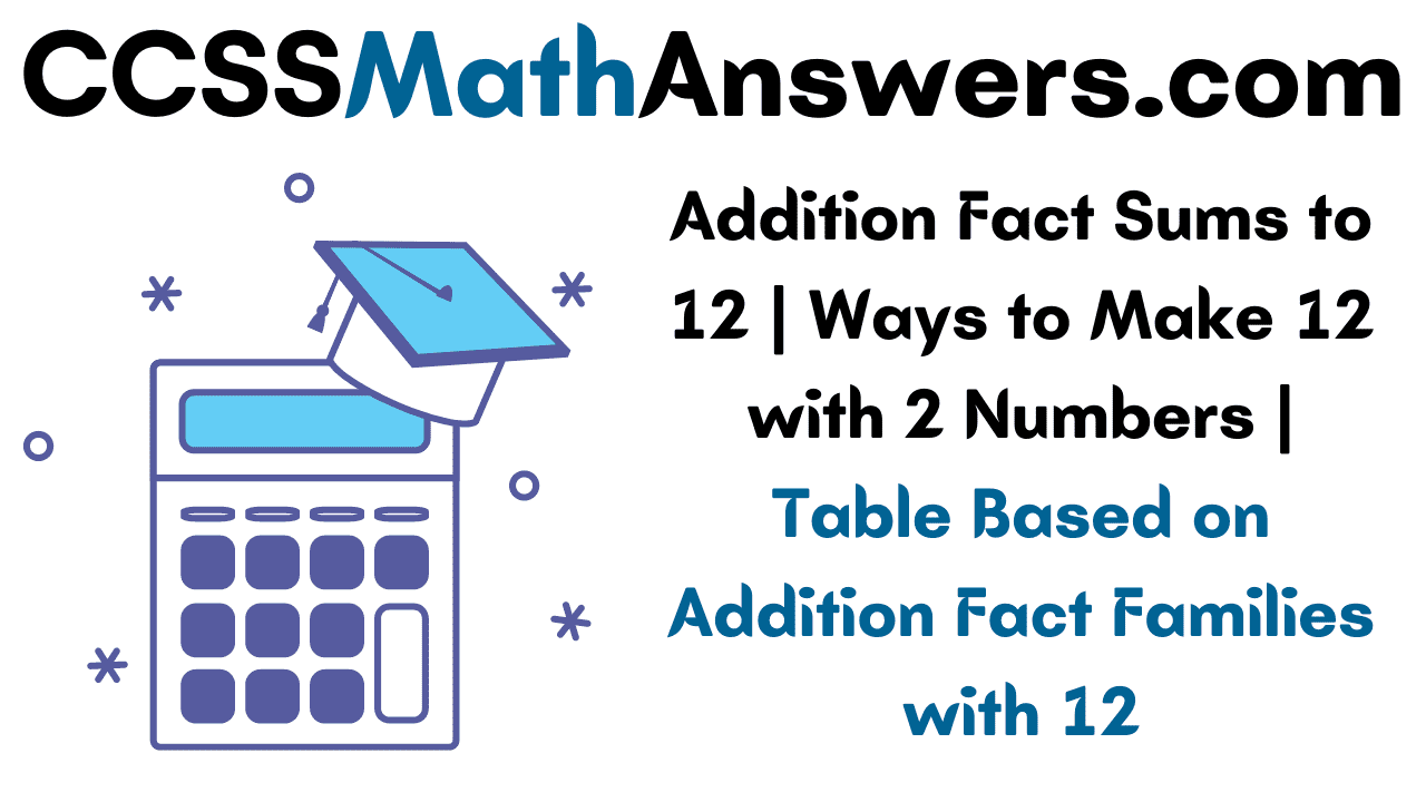 Addition Fact Sums to 12
