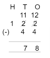 Subtraction Placing the Numbers Example 3