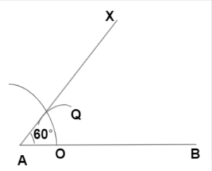 Example 1 of an angle by compass