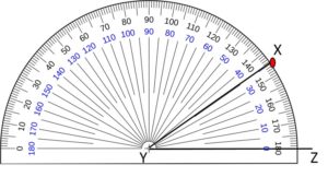 Example1 to draw an angle by protractor