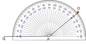 Example2 to draw an angle by protractor